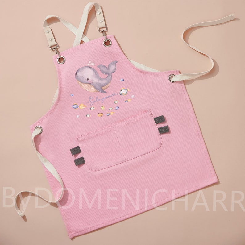 Customised Animals Children's Apron Personalised Children's Baking Apron Painting Apron Christening Day Gifts Mother's Day Gifts image 6