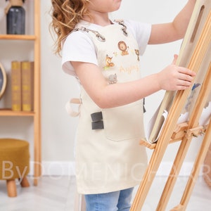 Customised Animals Children's Apron Personalised Children's Baking Apron Painting Apron Christening Day Gifts Mother's Day Gifts image 3