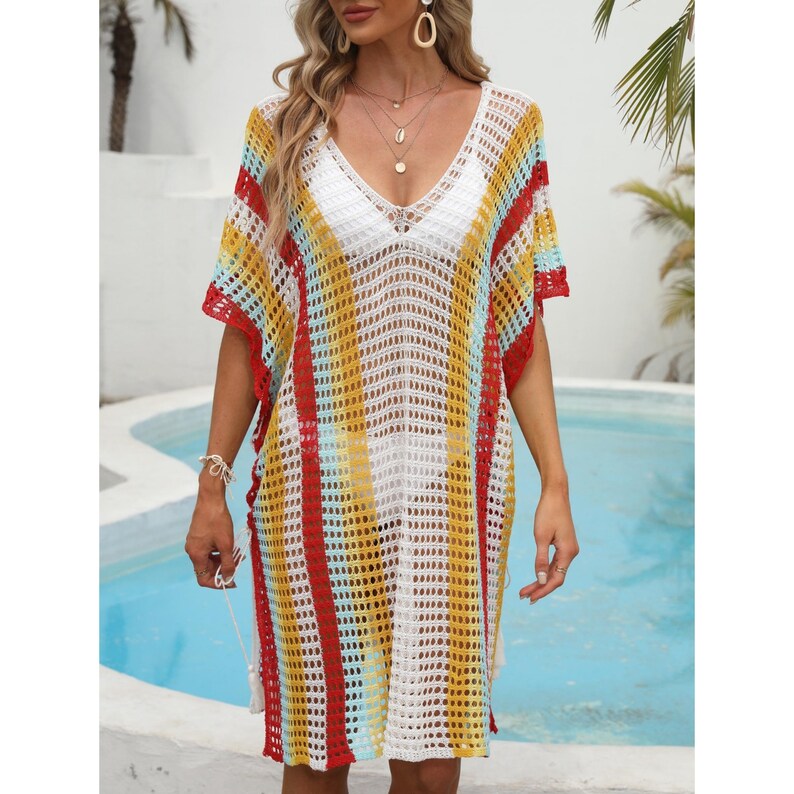 Beach Crochet Beach Cover up Bikini Cover up Kaftan for Etsy