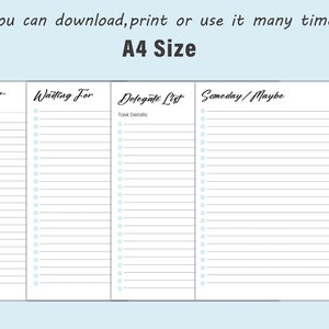 Printable Getting Things Done GTD Planner GTD Worksheets - Etsy