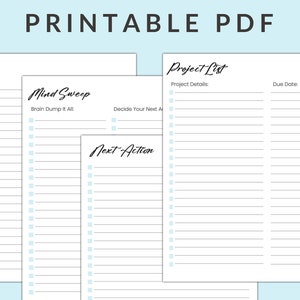 Printable Getting Things Done GTD Planner GTD Worksheets - Etsy