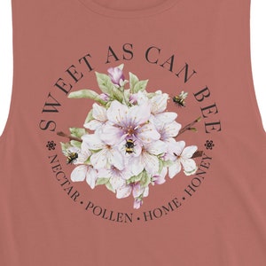 Süß As Can Bee Kirschblüten Aquarell Illustration Damen Muskelshirt