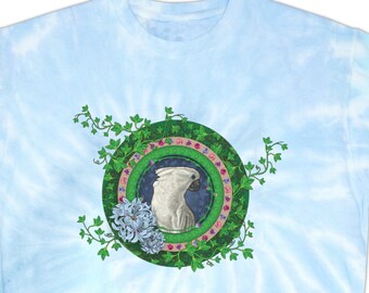 Umbrella Cockatoo Art Nouveau Style Unisex Tie-Dye Sweatshirt