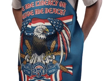 250th USA Anniversary Liberty or Death Bald Eagle Apron