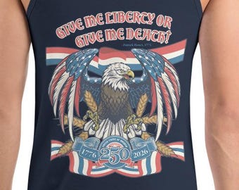 250th USA Anniversary Liberty or Death Bald Eagle Men's Tank Top Print Both Sides