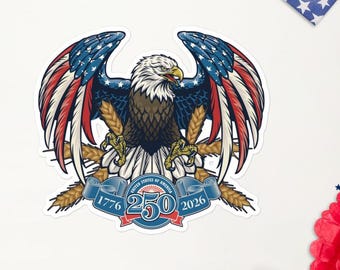 250th USA Anniversary Liberty or Death Bald Eagle Magnet