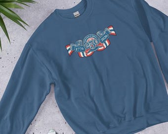 250th USA Anniversary Liberty or Death Bald Eagle Short-Sleeve Crewneck Sweatshirt Print Both Sides