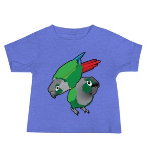 Camiseta para niños pequeños con loros conure de mejillas verdes descaradas