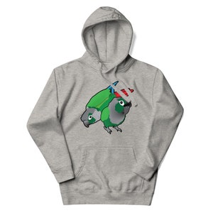 Cartoon Green Cheek Conure Parrot Pair Unisex Hoodie