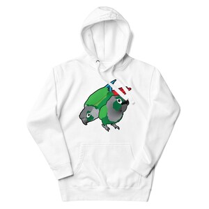 Cartoon Green Cheek Conure Parrot Pair Unisex Hoodie