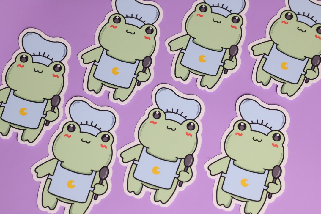 Frog Sticker Cute Baker Froggy Sticker Kawaii Animal Stickers Pastry ...