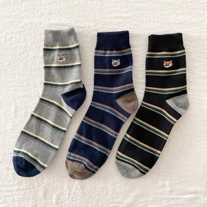 Men&#39;s Fox Socks: Striped Casual Fashion