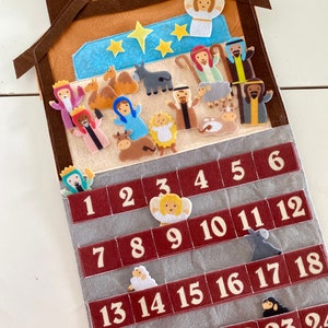 Nativity Advent Calendar, Felt Advent Calendar, Christmas, Baby Jesus, True Meaning of Christmas, Sunday School, Gift for kids