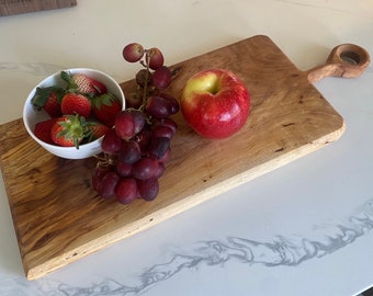 Solid Pecan Cutting Board/Charcuterie Board with handle