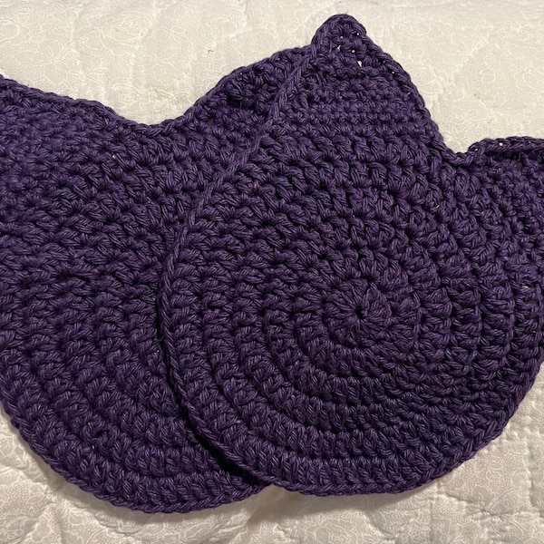 Cat Head Dishcloth or Washcloth