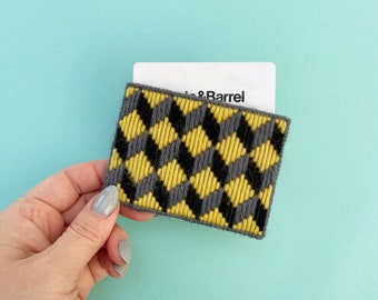 DIGITAL PATTERN: "Blocks" Bargello Gift Card Holder - Bargello Plastic Canvas Needlepoint Craft Pattern
