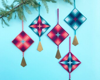 DIGITALE MUSTER: Hello Bargello 2019 Urlaub Ornament - Bargello Plastic Canvas Nadelspitzen Handwerksmuster