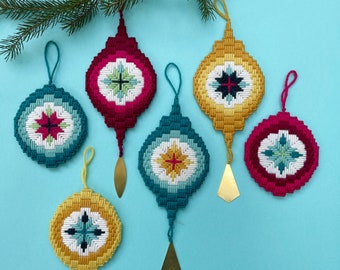 DIGITALE MUSTER : Hello Bargello 2021 Urlaub Ornament - Bargello Plastic Canvas Nadelspitzen Handwerksmuster