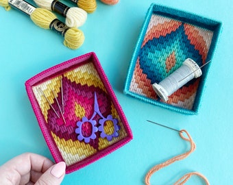 DIGITALE MUSTER: The Stevie Nicks-Knack Bargello Trinket Tablett - Bargello Plastic Canvas Nadelspitzen Handwerk Muster