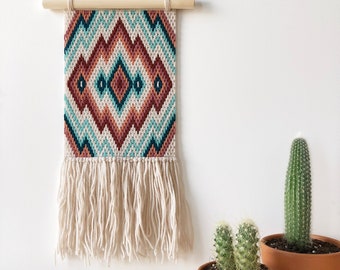 DIGITAL PATTERN: &quot;Dreams&quot; Bargello Wall Hanging - Bargello Plastic Canvas Needlepoint Craft Pattern