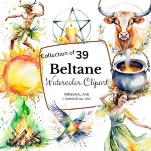 Beltane Clipart | Mystical Beltane Clipart | Wiccan Clipart | Wheel Of The Year Art | Book Of Shadows | Commercial Use | Digital Wiccan Art