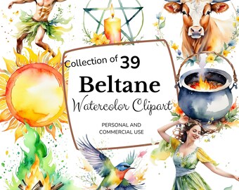 Beltane-clipart | Mystieke Beltane Clipart | Wicca Clipart | Wiel van het jaar kunst | Boek der schaduwen | Commercieel gebruik | Digitale Wicca-kunst
