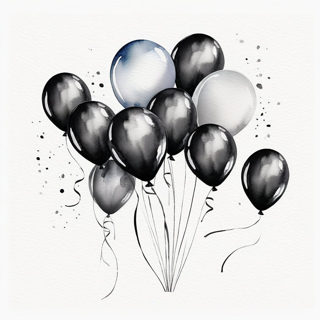 Watercolor Balloons Clipart | Instant Download | Transparent Png ...