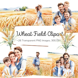 Wheat Field Clipart | Farm Landscape | Window Clipart | Wheat Field Png | Corn Field Clipart | Wall Art | Wheat Svg | Digital Download