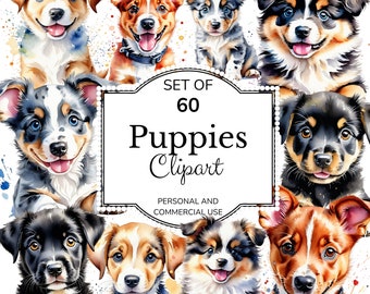 Puppy Clipart | Cute Puppy Cliparts | Clip Art | Dog Clipart | Cute Puppy | Dog Party | Pet Clipart | Printable Art | Digital Paper Craft