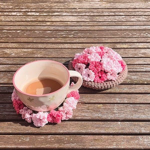 Pot de fleurs sous tasses en crochet, fait-main image 6