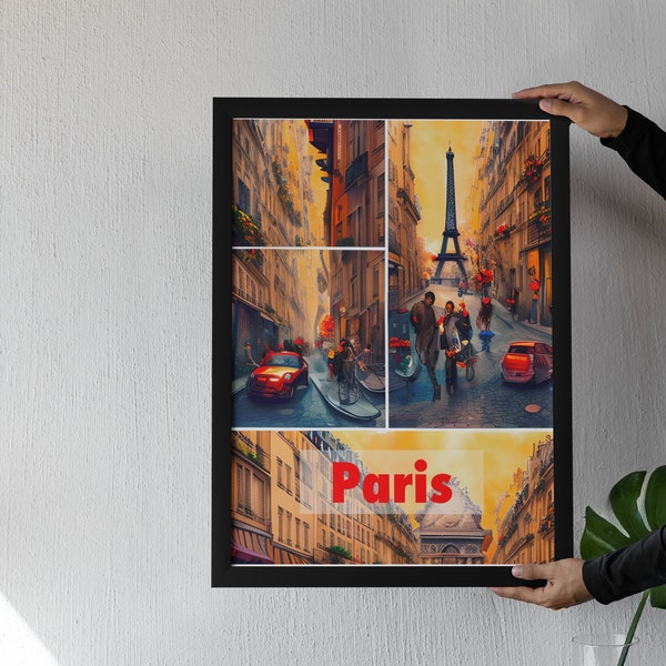 Paris travel print, DIGITAL PRINTS, vintage style, the city of love, highlights in France, solo travel memories