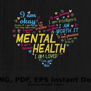 Mental Health Heart, Mental Health Awareness, We are Warriors svg, png, pdf, eps,