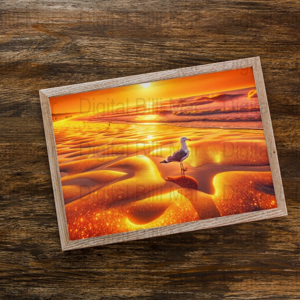 Golden Sundawn Zeeland Wall Art Print, Homecountry Holland JPEG, Amazing Coastline Zeeland Home Decor, plus gift Tumbler Wrap