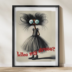 Quirky Cartoon Character Digital Art Printable, Whimsical Wall Decor, Funny Illustration Download, Unique Home Artwork