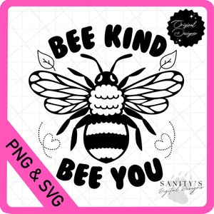 Día de la camisa rosa PNG, SVG, Bee Kind, Bee You, Anti Bully png, Archivo cortado para Cricut & Silhouette, Descarga instantánea, Descarga digital PNG