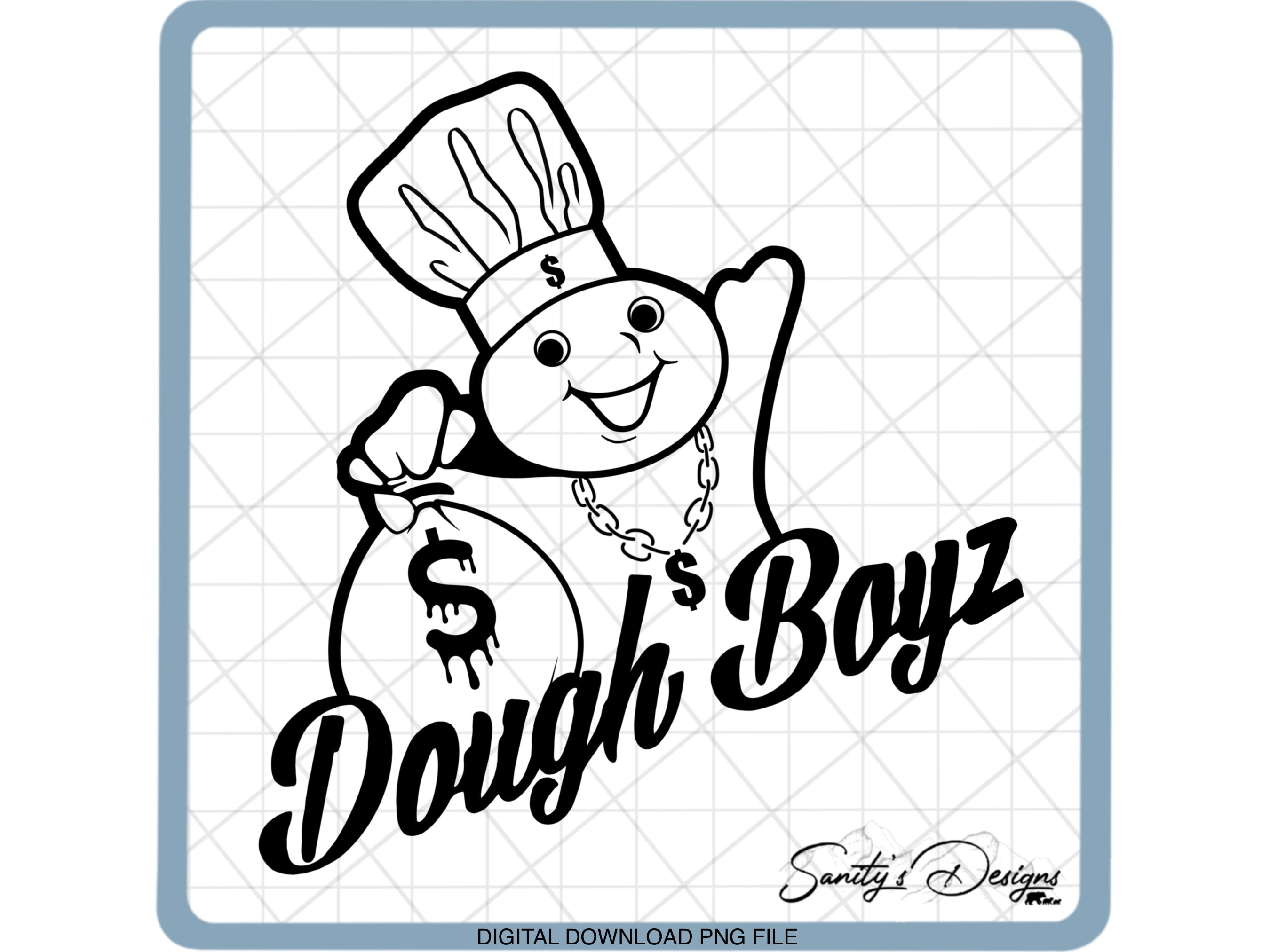 Dough Boyz Outline Money Bag Png Classic Hood Svg Decal Etsy