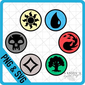 Elementos, SVG en capas, MTG, Magic the Gathering, Descarga instantánea, Archivo digital PNG