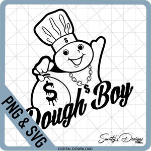 Dough Boy Outline svg, Money Bag png, Classico, File di taglio Cricut & Silhouette, Design decalcomania, Download digitale, SVG, File di download digitale PNG