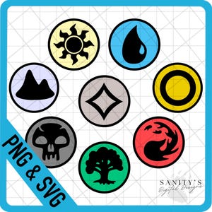 Elements, Layered SVG, MTG, Magic the gathering, Instant Download, PNG Digital File