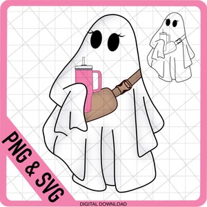 Boojee, Crossbag, Cup, Tumbler, Ghost, Cute Ghost, Halloween, Digital Download, Fall, SVG, PNG Digital File