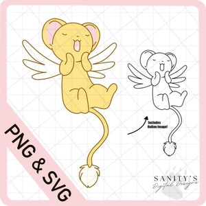 Cardcaptors, Kero, Layered svg, outline, sakura, cut file for cricut & silhouette, anime, personalized gift, svg, PNG Digital File