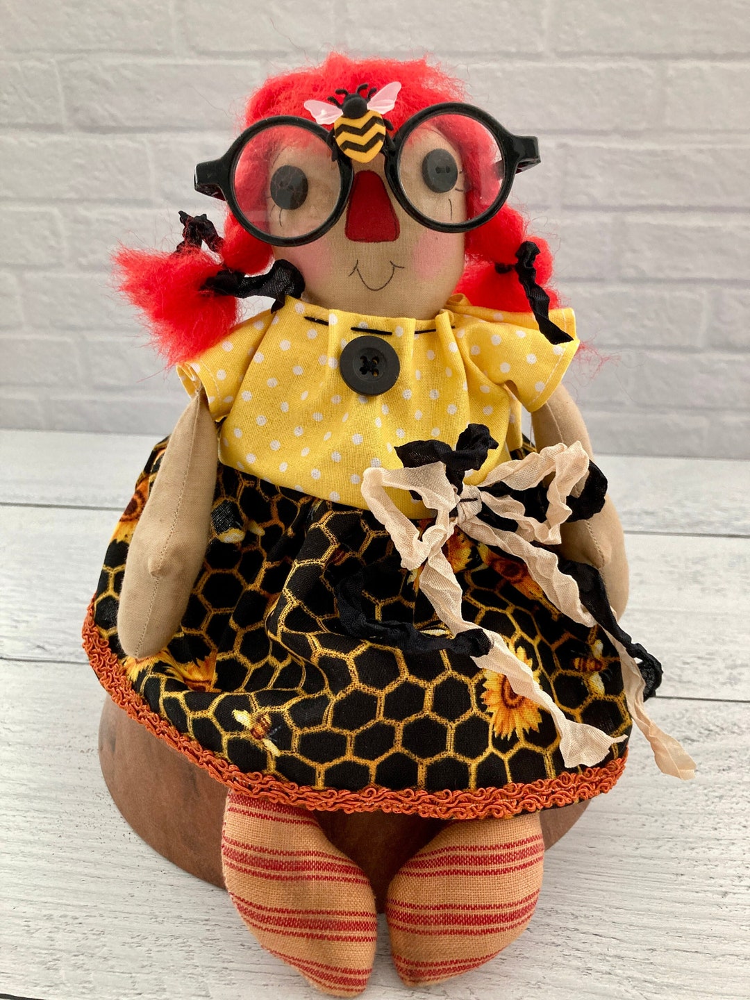 Bee Happy Annie Raggedy Ann Doll Hand Made Doll Rag Doll - Etsy