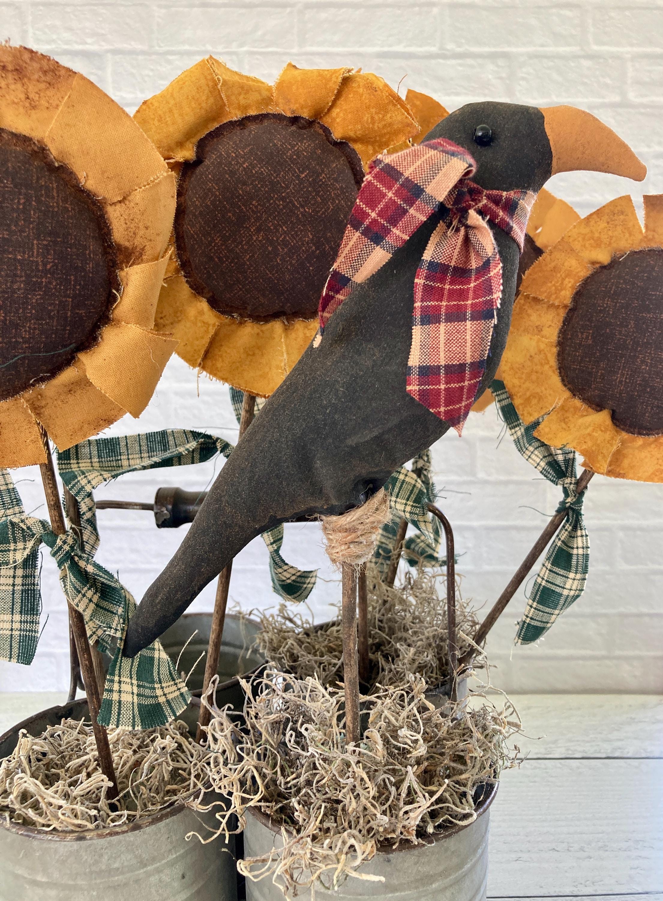 Black Primitive Crow - Crock Filler - Farmhouse Decor - Etsy