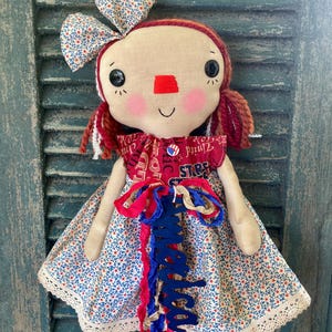 Handmade Patriotic Raggedy Ann Doll: Sweet Americana Decor