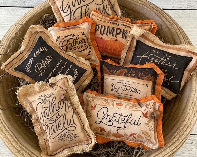 Fall Bowl Fillers: Vintage Stained Cotton Pillows, Set of 3 - Etsy