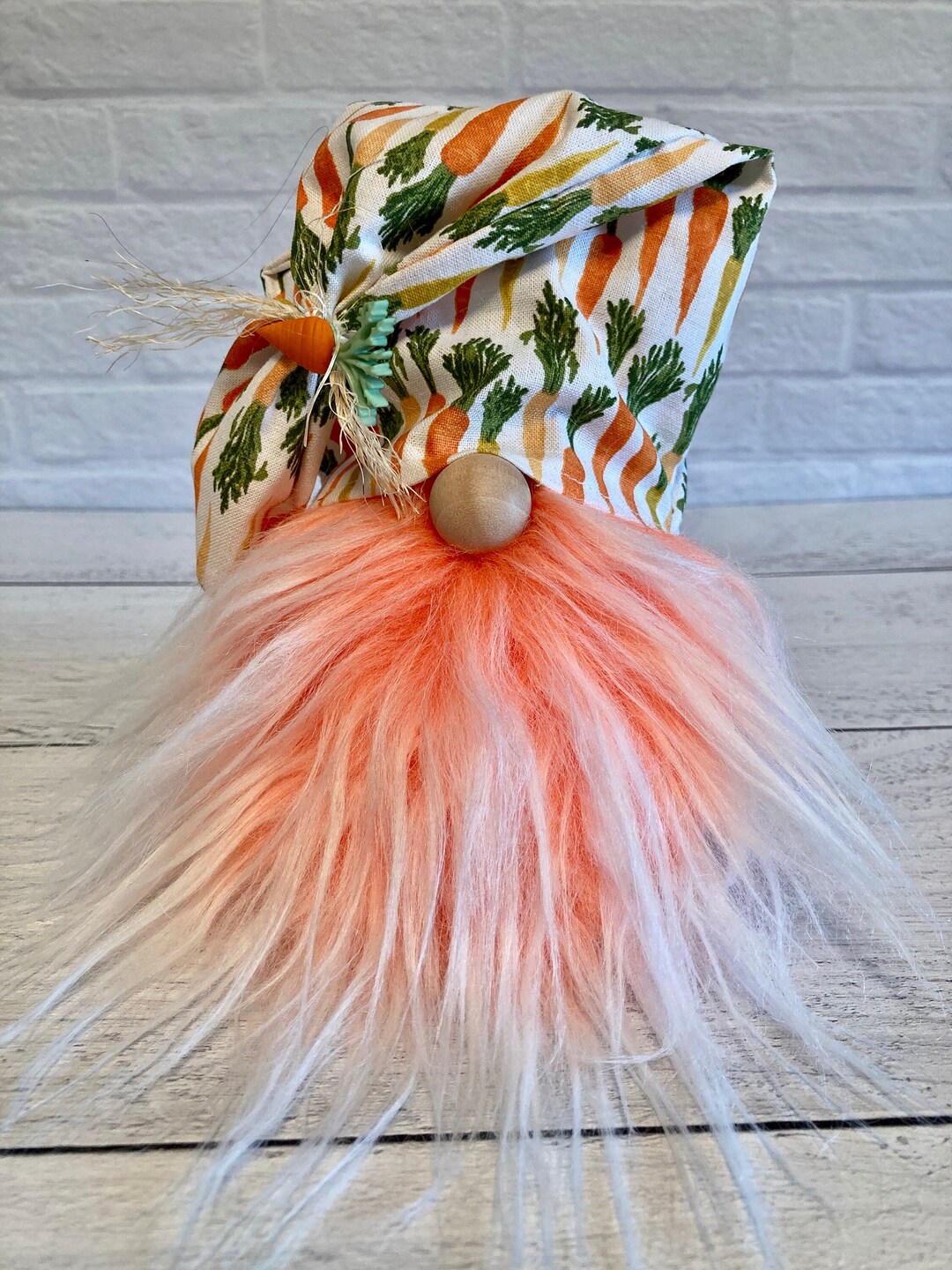 Carrot Hat Gnome Shelf Sitting Gnome Farmhouse Gnome Easter Decor Etsy