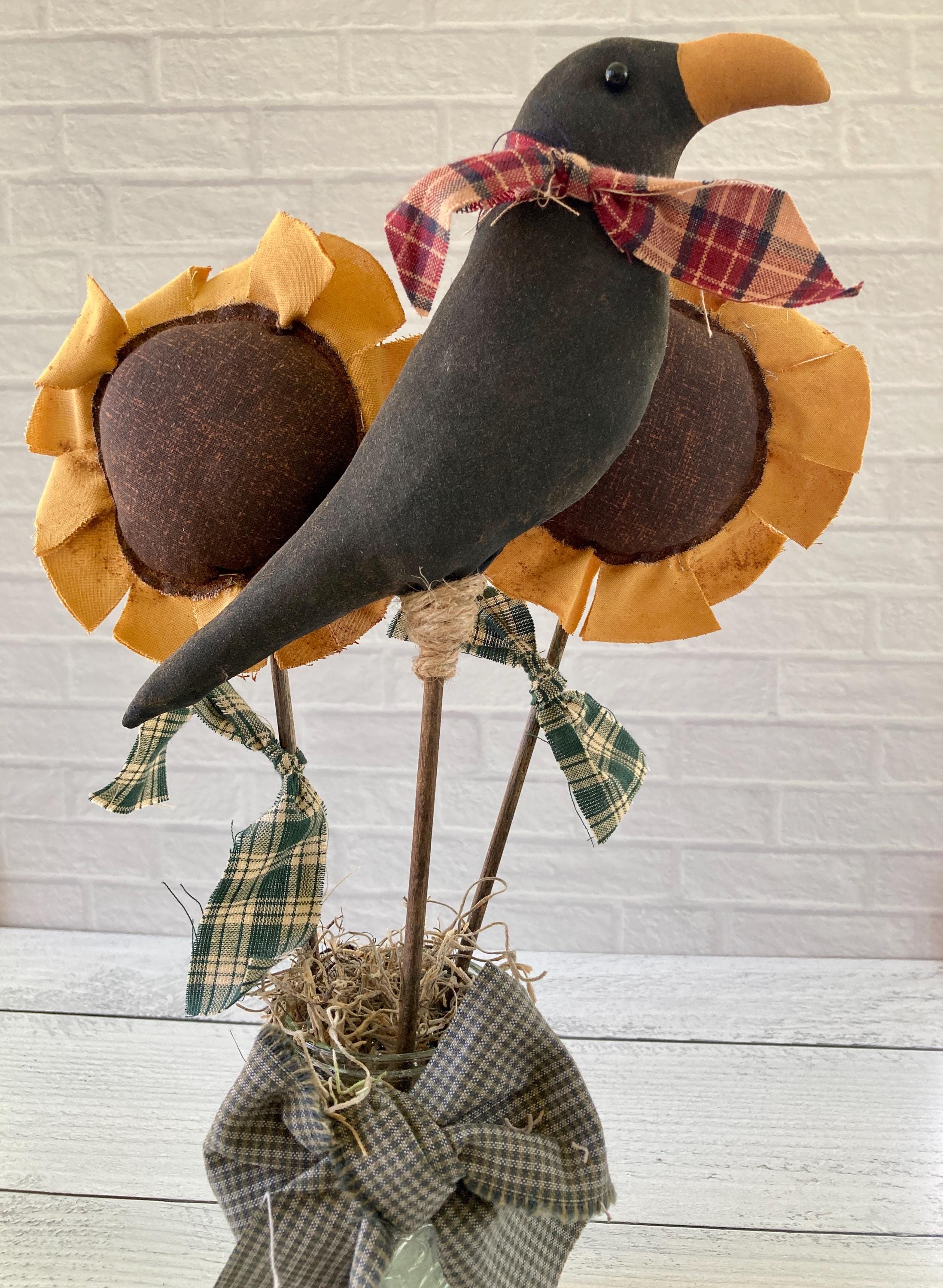 Black Primitive Crow - Crock Filler - Farmhouse Decor - Etsy