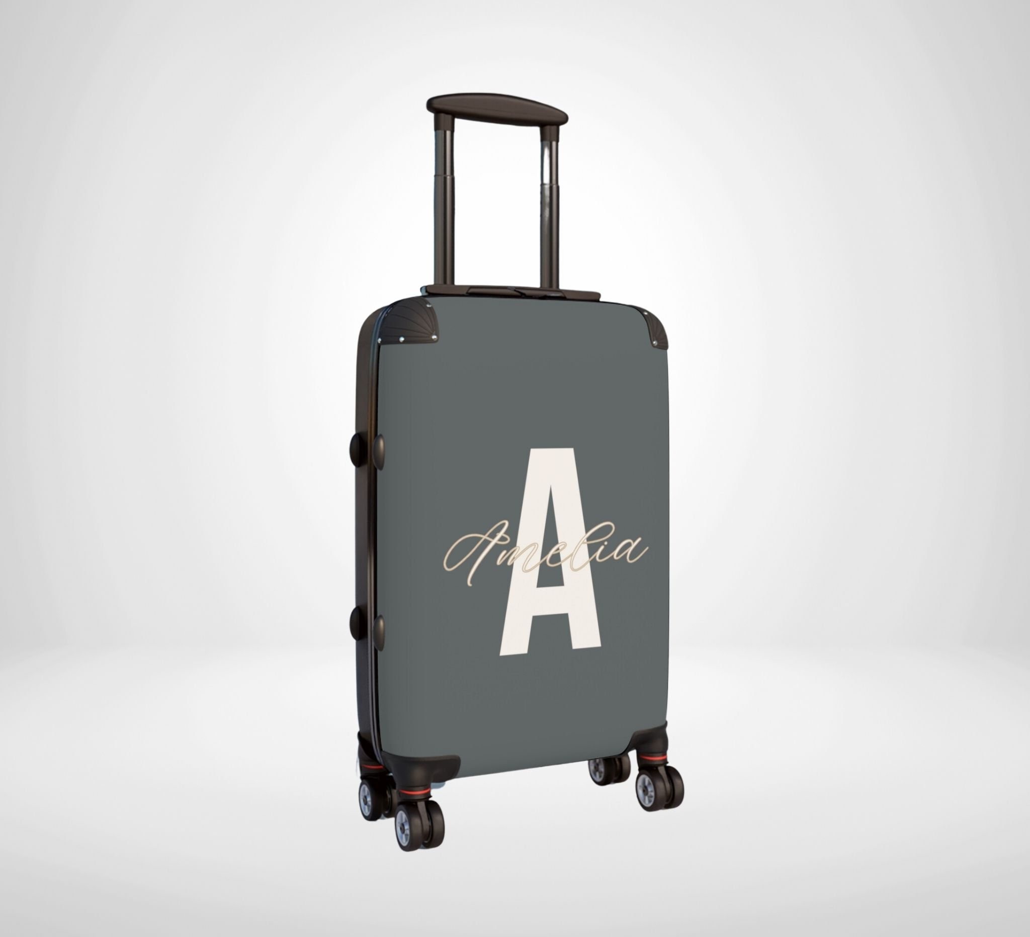 Personalized Letter Name Luggage Custom Grey Stylish Hard - Etsy