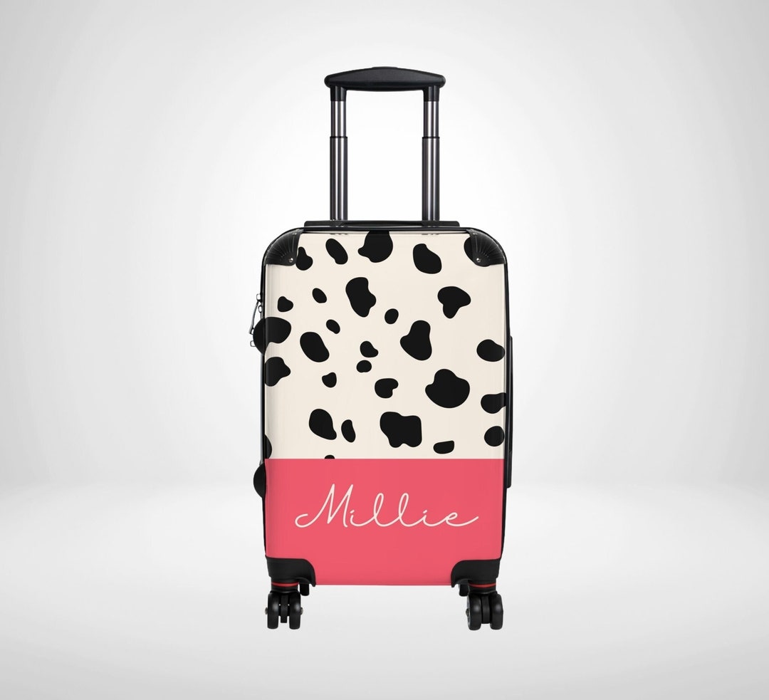 Dots Personalised Name Suitcase, Spotted Pattern Custom Luggage