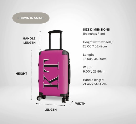 Custom Initial Suitcase Luggage Personalisable Bold Lettering Hard Shell Suitcase Hot Pink Travel Baggage Personalised Statement Gift Etsy